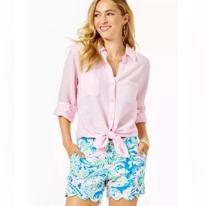 NWT Lilly Pulitzer Buttercup Knit Shorts in Dream Team Pattern - Size 8